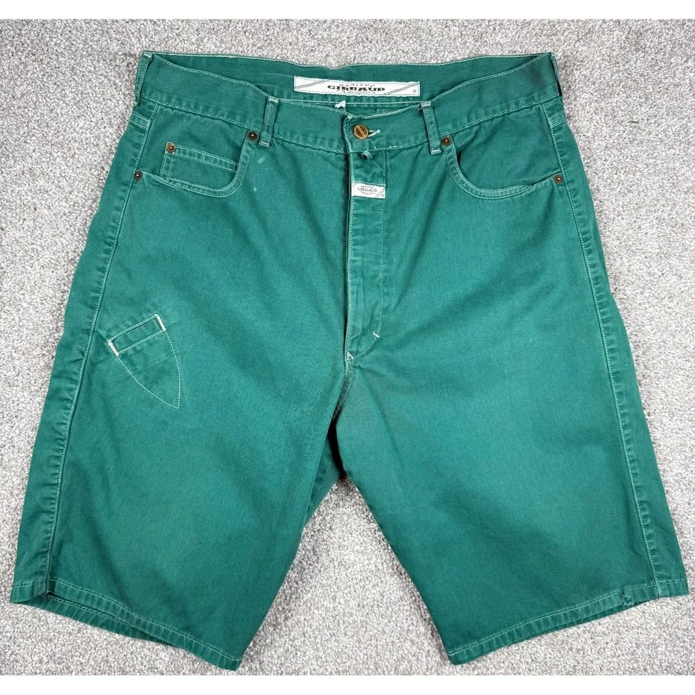 Vintage Marithe Francois Girbaud Shorts Men's 34 Green Carpenter Y2K USA
